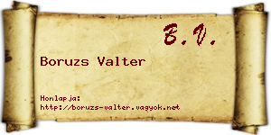 Boruzs Valter névjegykártya